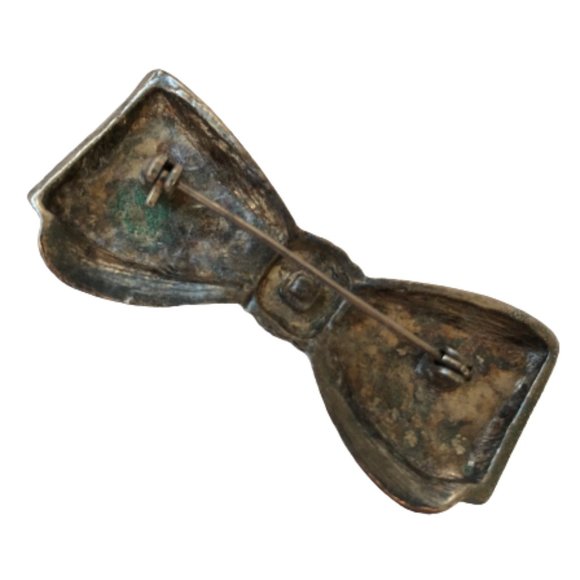 Vintage Silver Bow Fun Classic Retro Pin Brooch - Picture 3 of 6